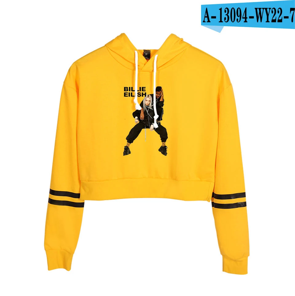Billie Eilish, новинка, худи, Женская толстовка, одежда с капюшоном, Харадзюку, худи с принтом, уличная одежда, топ размера плюс, толстовки, повседневные - Цвет: yellow