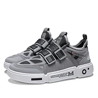 Gray Спортивная обувь для мужчин Уличная Мужская сетчатая обувь красочные хип хоп платформа кроссовки резиновая подошва кроссовки zapatillas hombre - Цвет: Gray