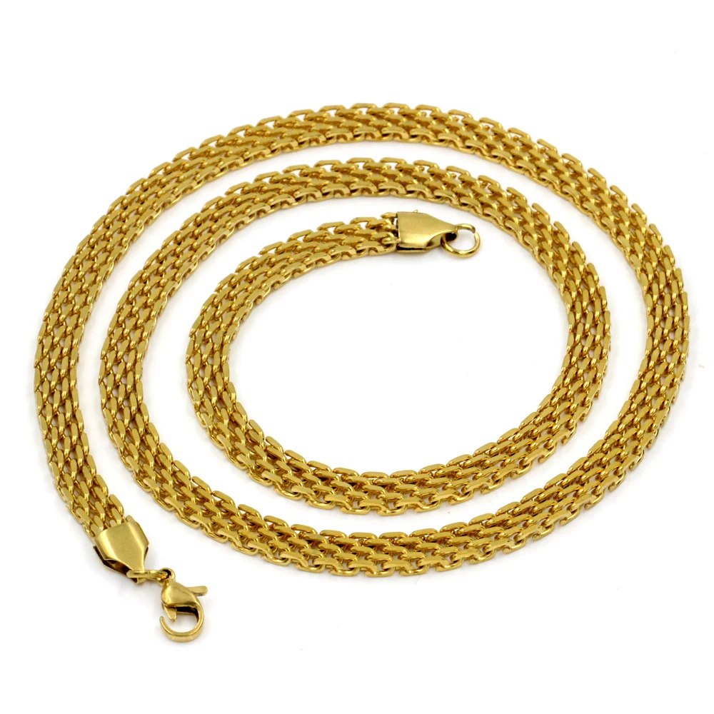 Массивное ожерелье LUXUSTEEL 6 мм 55 см плоские цепи из нержавеющей стали ожерелья для