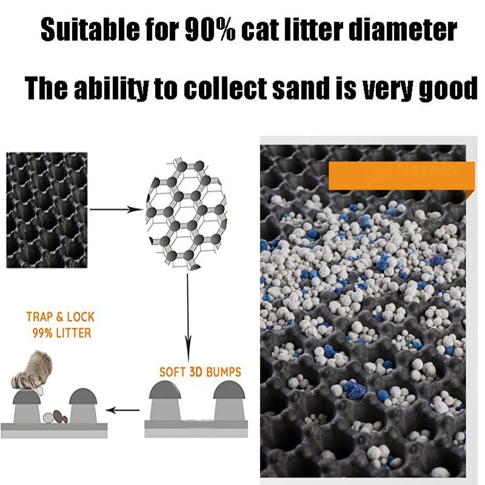Pet Cat двухслойный 3D сотовый коврик для корма коврик складной водонепроницаемый просеивающий коврик защита для пола и ковра подстилка для кошачьего наполнителя# p4