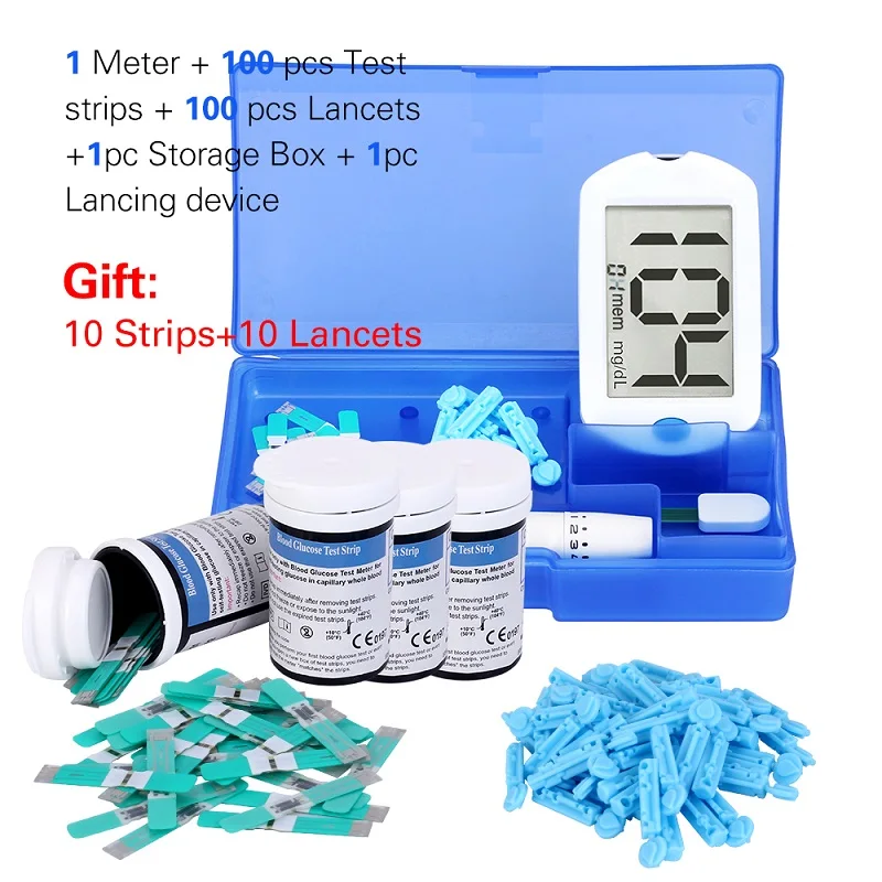 mgdL meter kit 110 OLIECO GLM-75 0.8ul диабетический измеритель уровня глюкозы в крови полоски ланцеты мг/дл медицинский точный Смарт авто кодирование 8S глюкометр большой экран - Цвет: mgdL meter kit 110