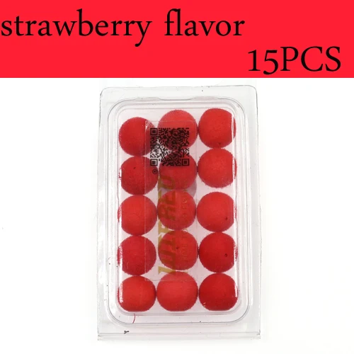 strawberry 15PCS 15 шт./30 шт. 12 мм ловля карпа всплывающие приманки Boilies кукурузные яблоки клубника сладкий картофель вкус придирки приманки - Цвет: strawberry 15PCS