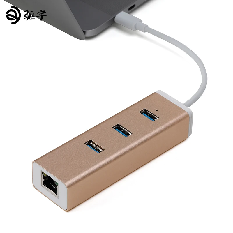 USB Type-c к USB3.0/RJ45 Ethernet адаптер 100/1000 Мбит/с концентратор для ноутбуков таких как