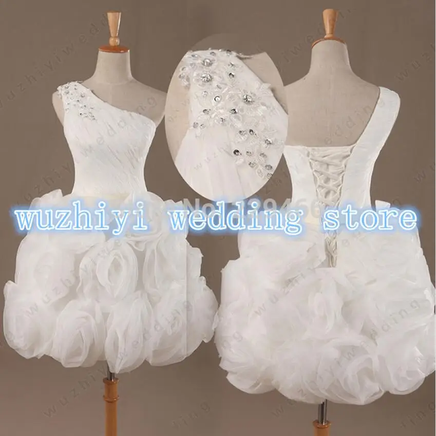 Одно Плечо Органзы босоножки Назад Кружева Бисером Аппликации Ручной Цветы