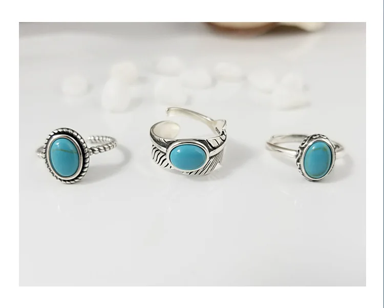 Factory creative crafts S925 pure silver ring women's retro gem jewelry European and American fashion | Украшения и