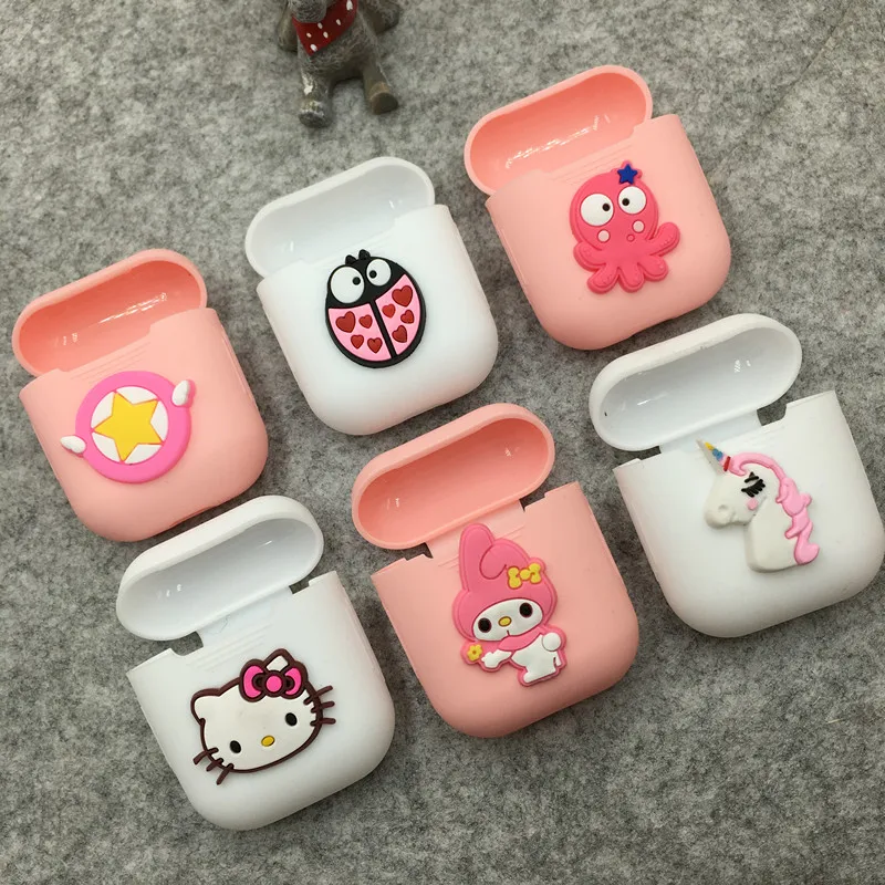 Розовый беспроводной Чехол для наушников с Bluetooth Apple AirPods силиконовый чехол