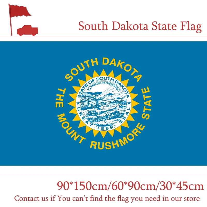 

South Dakota State Flag Of America 90*150cm 60*90cm 40*60cm Flying Flag 15*21cm Hand Flag 3*5 Feet With Brass Metal Holes