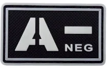 Black A Negative Пластырь типа крови A+ B+ AB+ O+ Положительный A B AB O+ POS A-B-AB-O-NEG-отрицательный ПВХ значок боевой дух тактический военный крюк патч - Цвет: Black A Negative