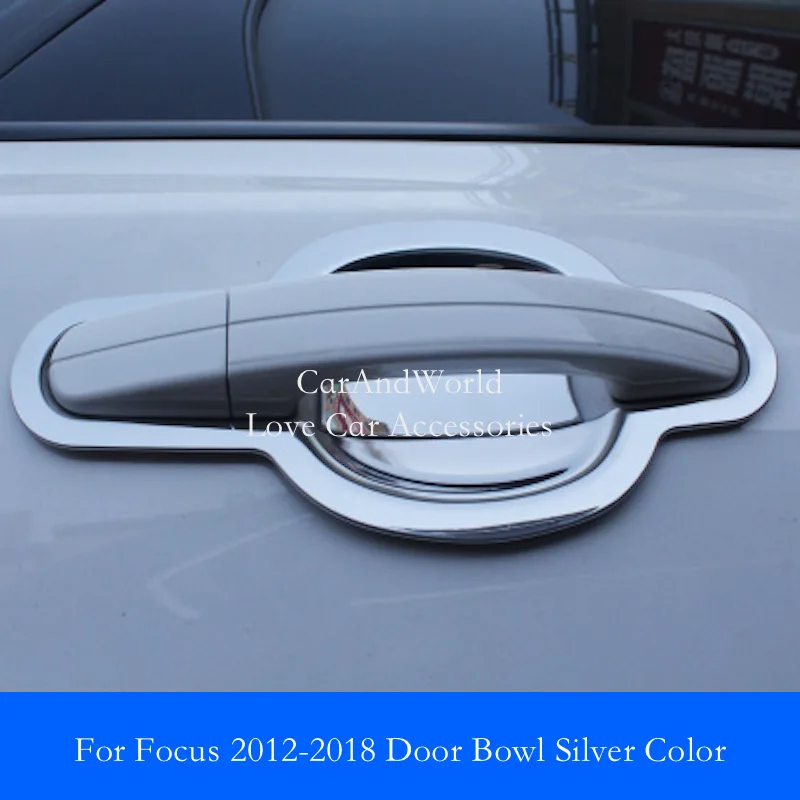 Наклейки из нержавеющей стали для Ford Focus MK2 MK3 2012-2018 боковая дверная ручка крышка