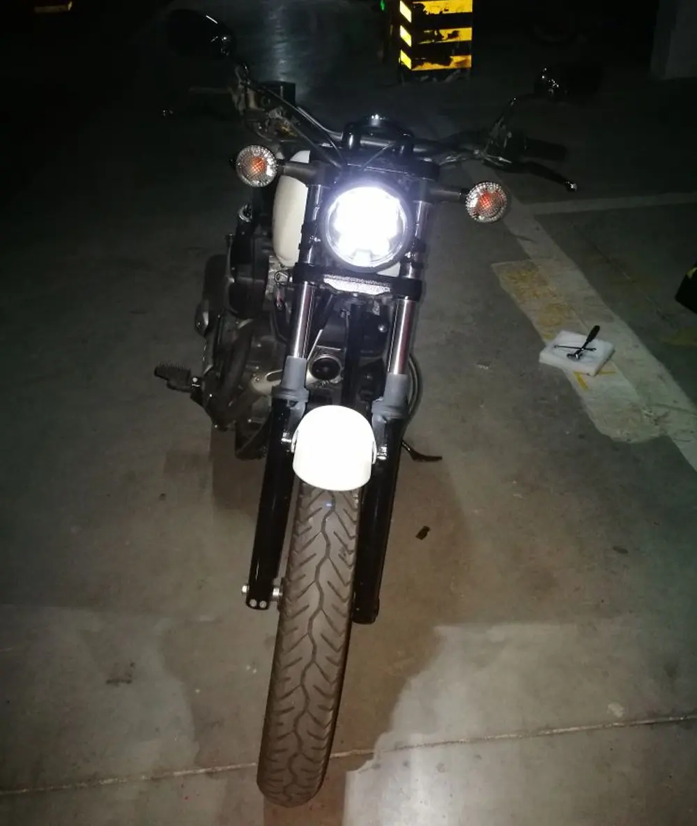 Черная светодиодная фара 5 75 дюйма с черным кронштейном для мотоцикла Honda Shadow Suzuki