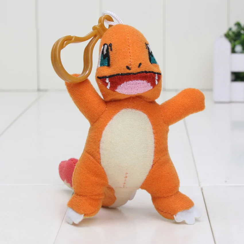 9-12 см Pocket Mew Piplup Bulbasaur Eevee Squirtle плюшевая игрушка чучела подвеска плюшевая кукла брелок с крючком - Цвет: Charmander