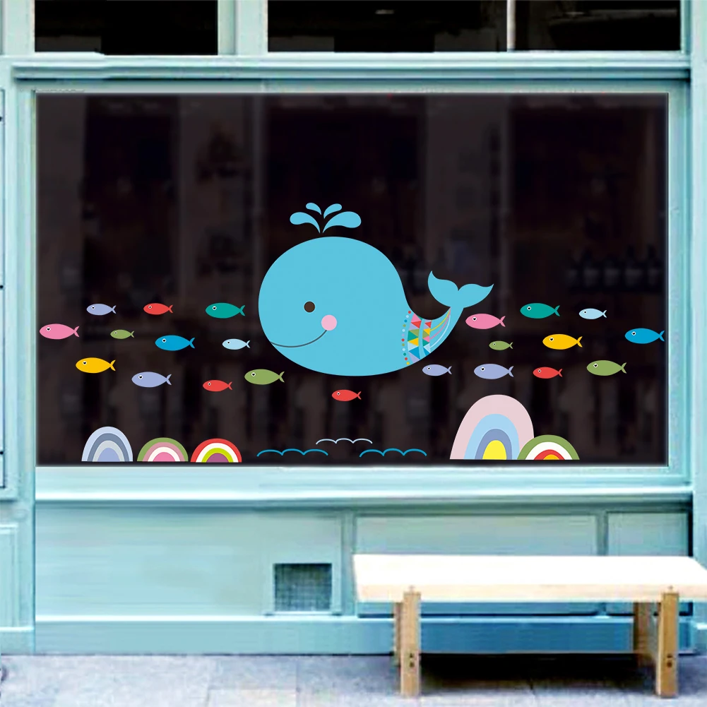 Подводный КИТ искусственная Наклейка на стену с мультяшным рисунком для детской