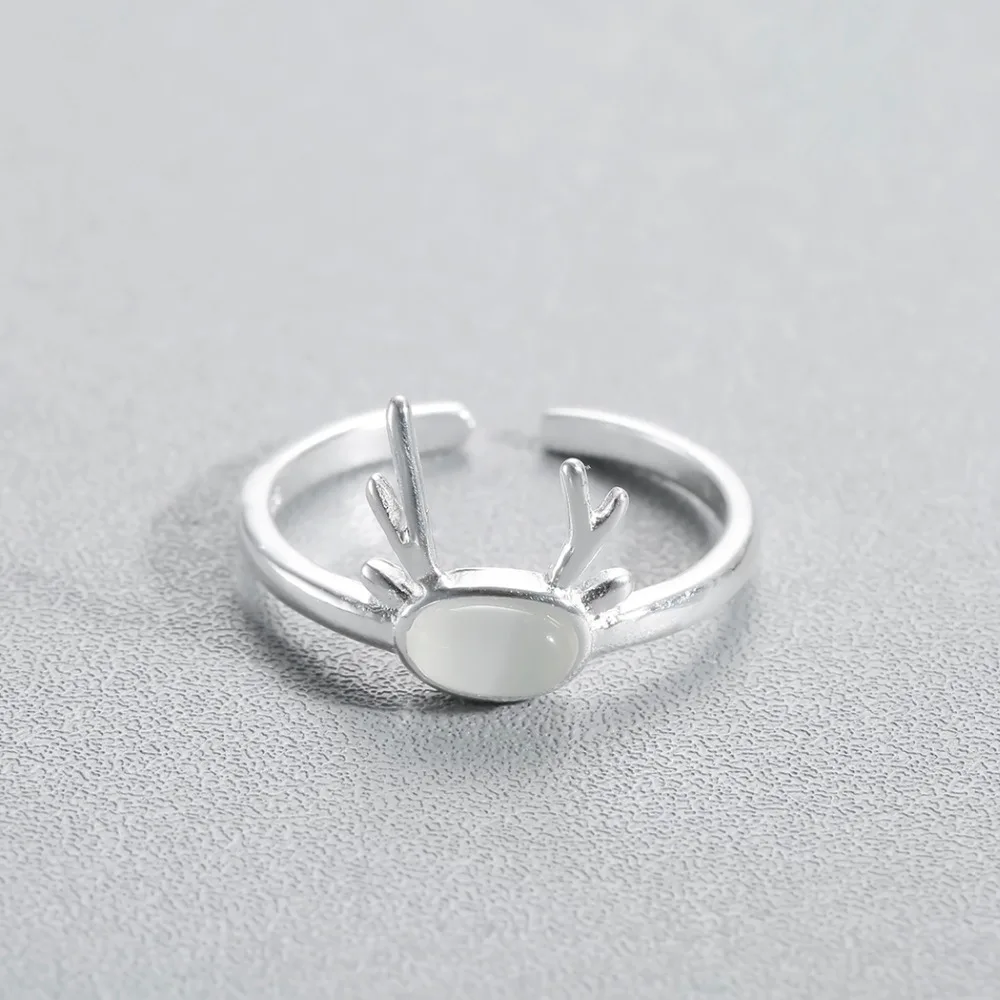 Kinitial милый олень Animal животное CZ Белый Черный опал кольца ювелирные изделия оптом