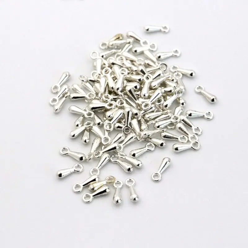 

1000Pcs/lot 7MM Water Drop Silver Metal End Bead For Jewelry Making Finding Diy Bracelet Necklace Accessories Wholesale Supply