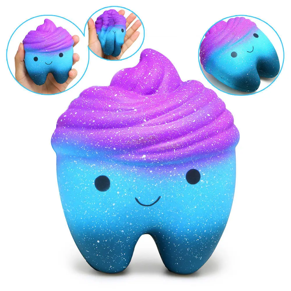 Squishy замедлить рост Jumbo kawaii Мультфильм зубы приколами розыгрыши игрушки Хлюпать