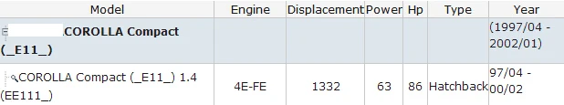 Комплект кабелей зажигания(система зажигания) OEM 90919-22395 для T-4E-FE COROLLA Compact(E11) 1,4(EE111