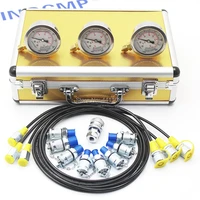 excavator hydraulic pressure gauge test kit 9000psi 254060mpa test coupling hose diagnostic tool with 1 year warranty