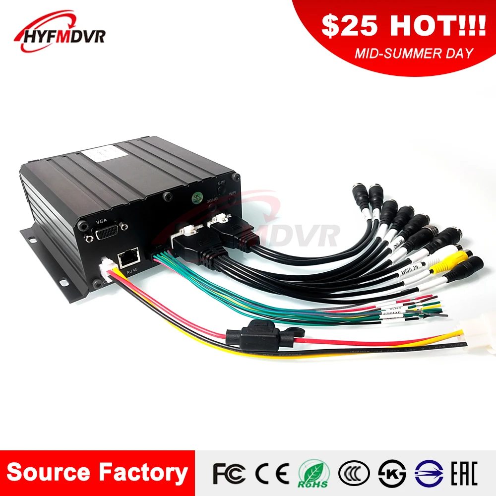 6-канальный AHD 1080P двухмегапиксельная SD карта монитор хост мобильный DVR пожарная