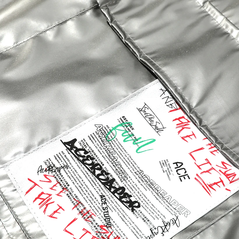 Мода 2019 свободная Мужская куртка весна осень хип хоп серебристо серый с