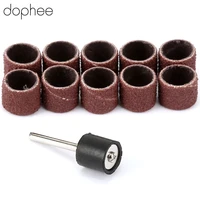 dophee dremel accessories 12 5mm grit 80 sanding bands 3 17mm sander drum mandrel rotary nail drill bits electrical tools 10s