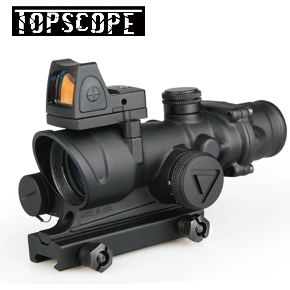 Тактический прицел ACOG 4x32 LED HD с подсветкой рефлекторным регулировкой мин Красный