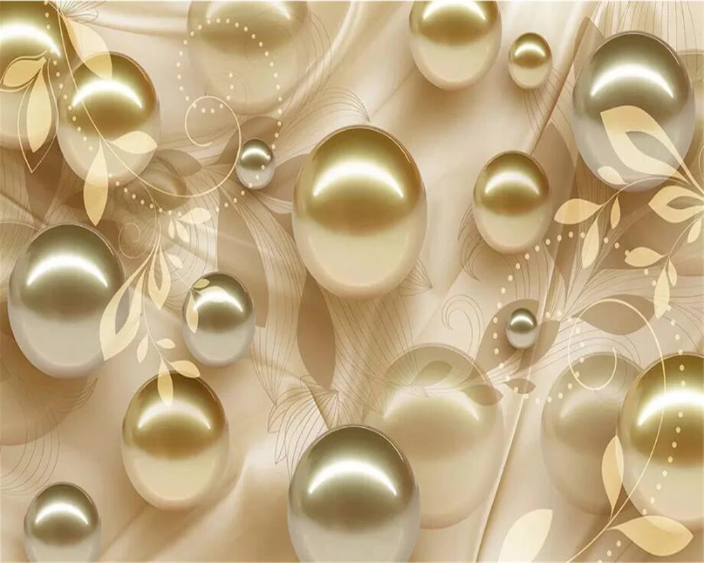 wellyu Custom wallpaper fashion 3d photo murals golden pearl beautiful pattern stereo TV background wall paper papel de parede |