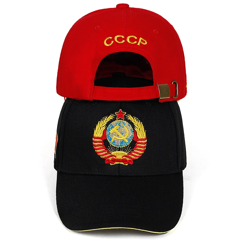 Высокое качество CCCP Национальная эмблема вышитая бейсболка хлопок кепки регулируемые Reentrant Солнцезащитная шляпа Открытый козырек шляпы