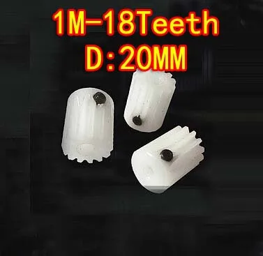 

3PCS Freeshipping 1M-18T plastic POM nylon convex spur gear transmission DIY model-Hole D:5MM long:20MM