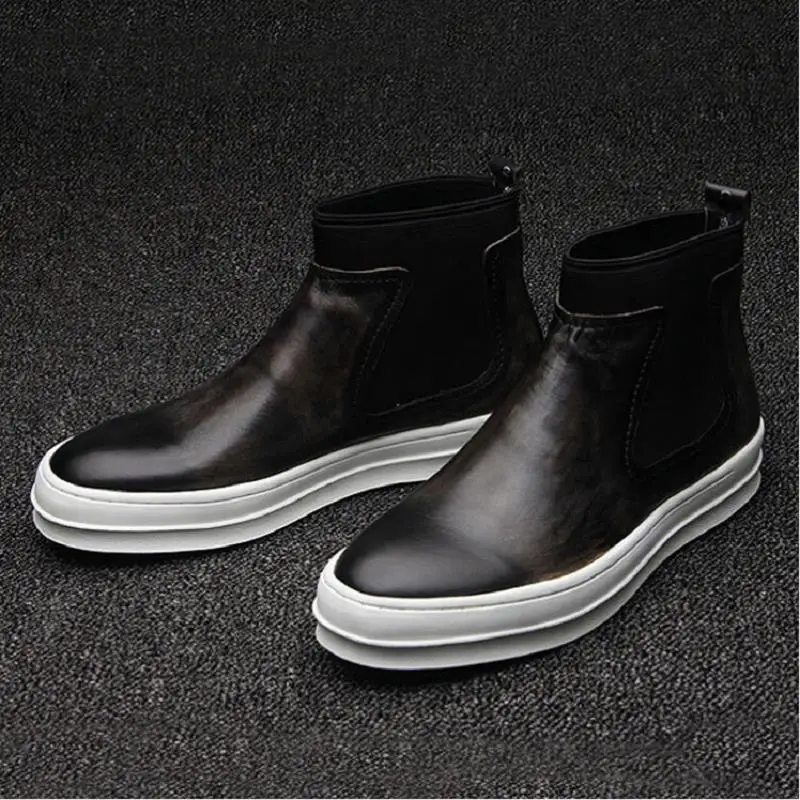 MYCOLEN/обувь из натуральной кожи сезон осень зима мужские ботинки челси высокого