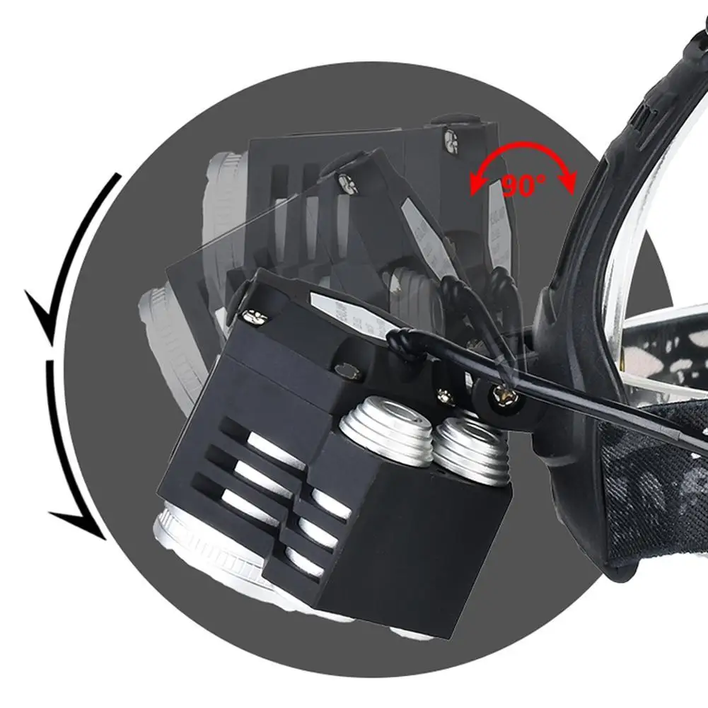 

Rechargeable Waterproof Headlamp Headlight 6 Modes Light Work Flashlight Zoom Flashlight Fishing Flashlight