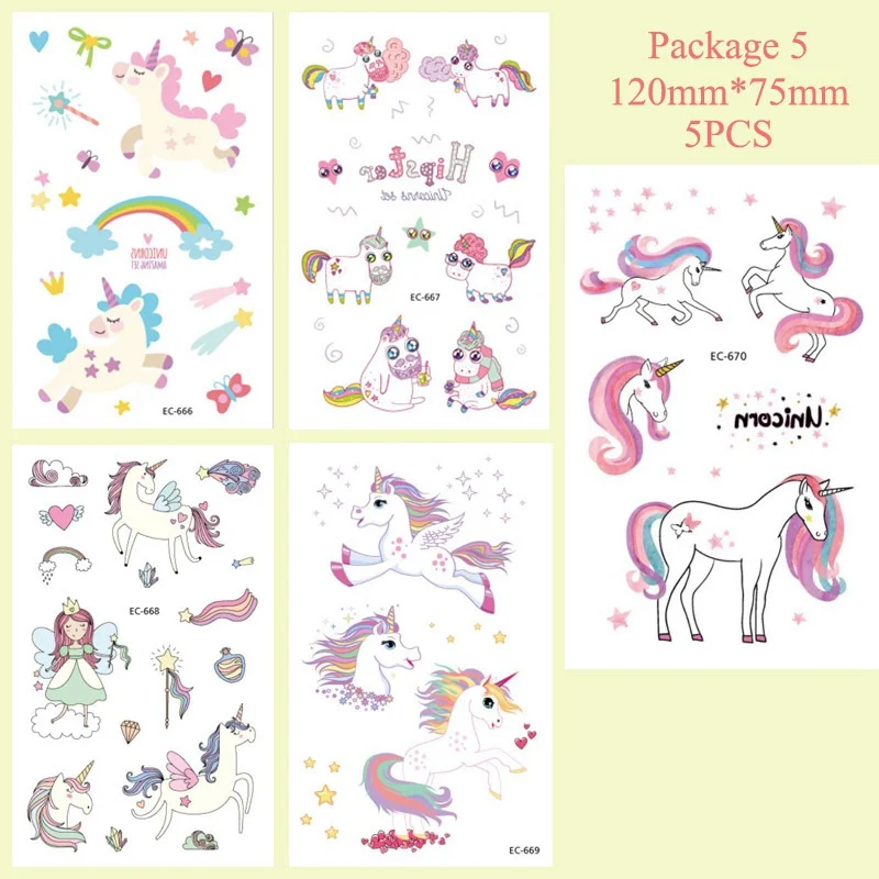 Unicorn Stickers 5 Taoup повязка на голову с единорогом, вечерние украшения на день рождения для детей, декор в виде единорога Horms, праздничные вечерние принадлежности для детского душа - Цвет: Unicorn Stickers 5
