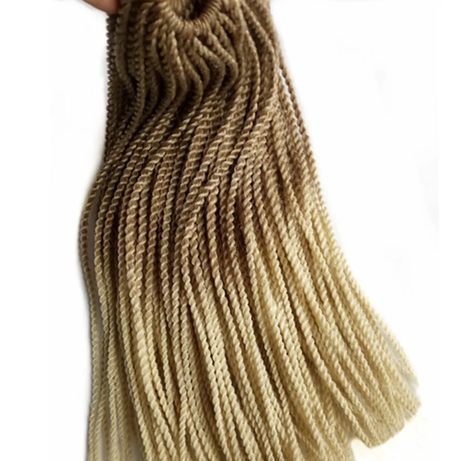 Pervado волосы 18 дюймов Сенегальские твист вязание крючком Омбре косички для