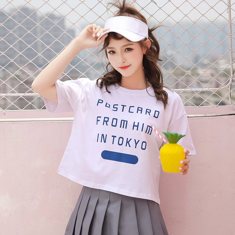 2019 короткое платье с короткими рукавами для школьниц Корейская версия Ulzzang