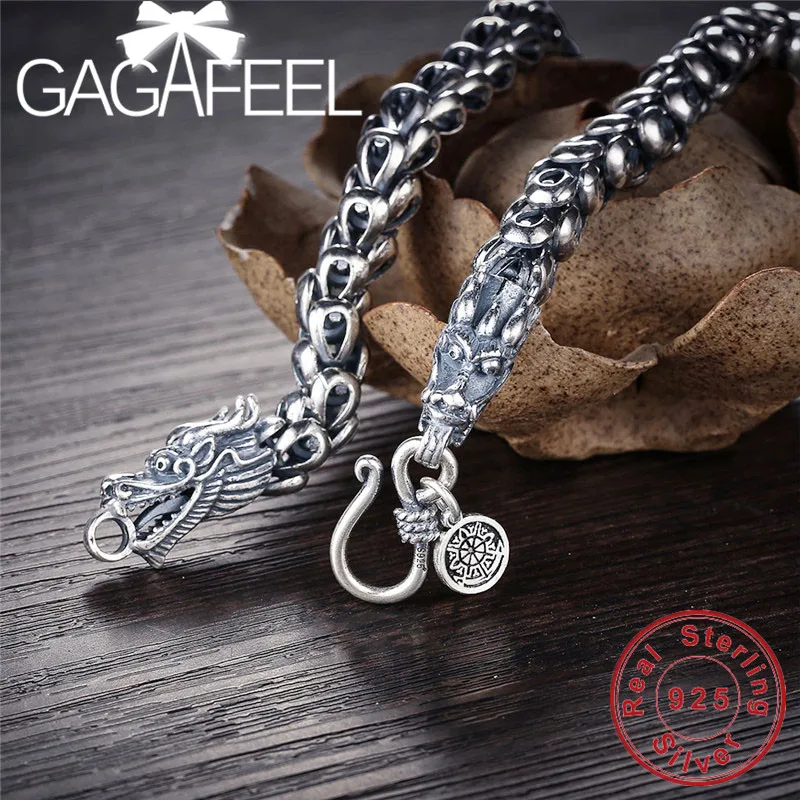 Мужские ожерелья подвески из серебра GAGAFEEL однотонные цепочки 100% S925 пробы с