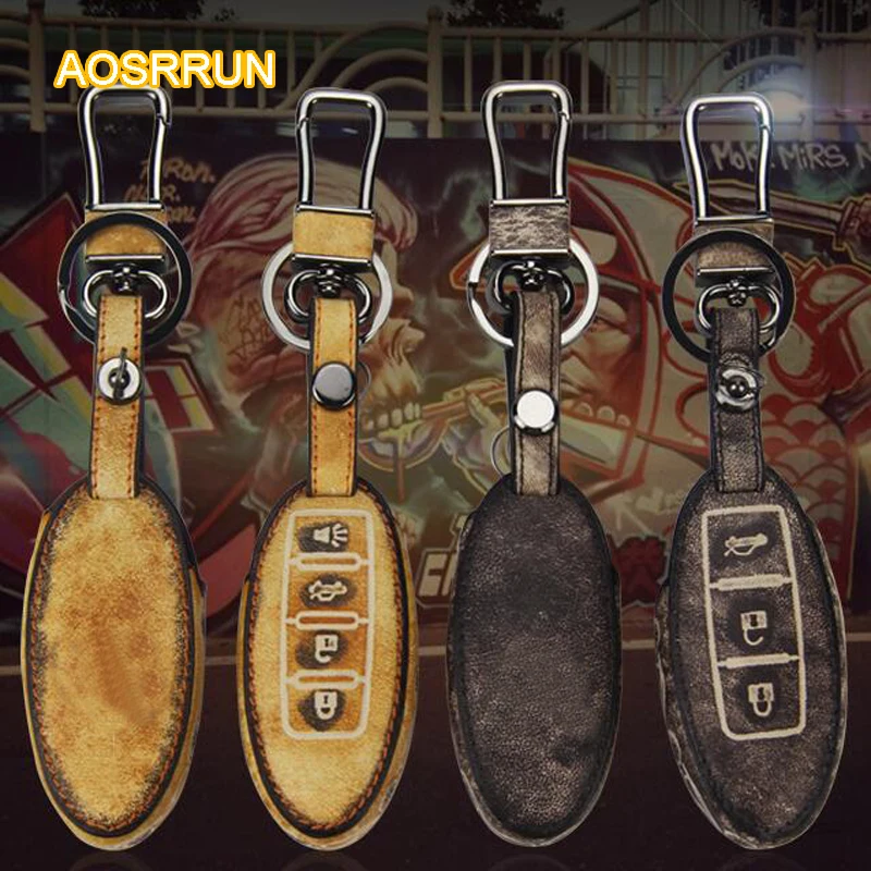 Кожаный чехол для ключей AOSRRUN кожаный с пряжкой автомобильные аксессуары Infiniti Q50
