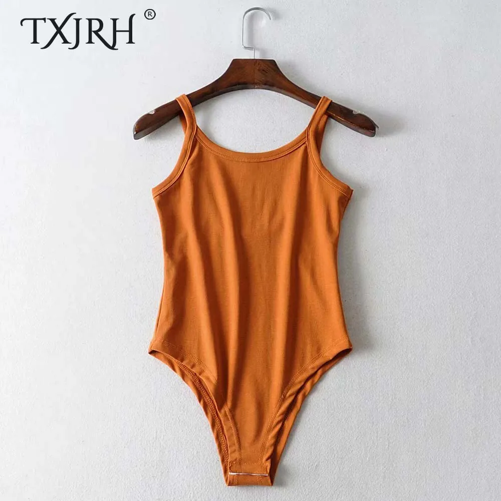As shown 1 TXJRH, сексуальный эластичный комбинезон на бретельках, с открытой спиной, боди, сиамское боди, летнее, тонкое, обтягивающее нижнее белье, футболка, 5 цветов - Цвет: As shown 1