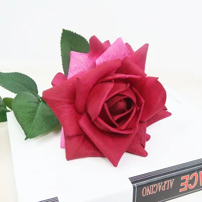 1 pcs Диаметр 13 см, большой размер, на ощупь, роза, завиток, роза, белая, розовая, красная роза, ветка, искусственная, настоящая, на ощупь, роза, свадебное украшение для дома - Цвет: 1 pcs