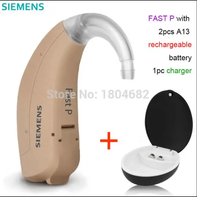 Самых популярных моделей! SIEMENS быстро P 4 Каналы слуховой аппарат для пожилых, слуховой потери слуха усилитель звука уха инструменты для ухода за глазами регулируемая - Color: with battery charger