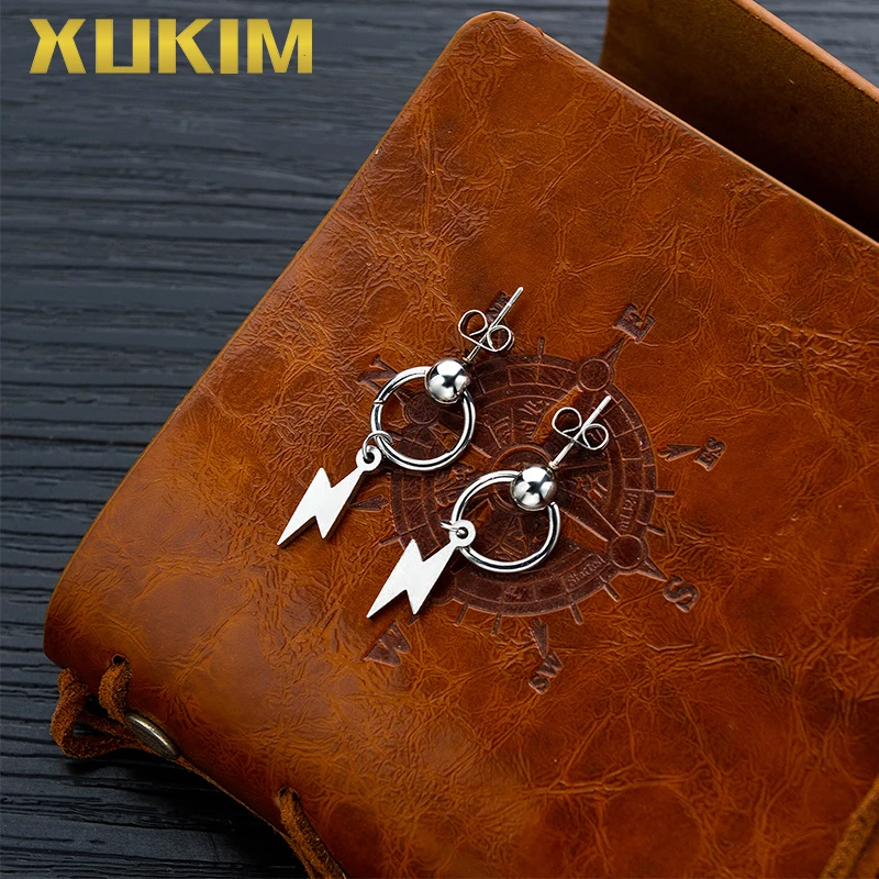 WEO330 Xukim ювелирные изделия Хип-Хоп унисекс серьги для женщин и мужчин молния флэш