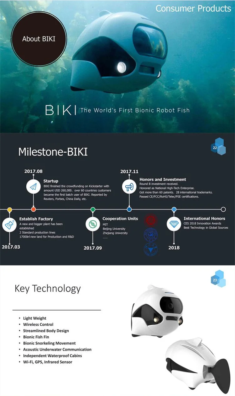 BIKI подводный Дрон интеллектуальная рыба биомиметическая рыба-Робот Рыба с камерой 4K HD