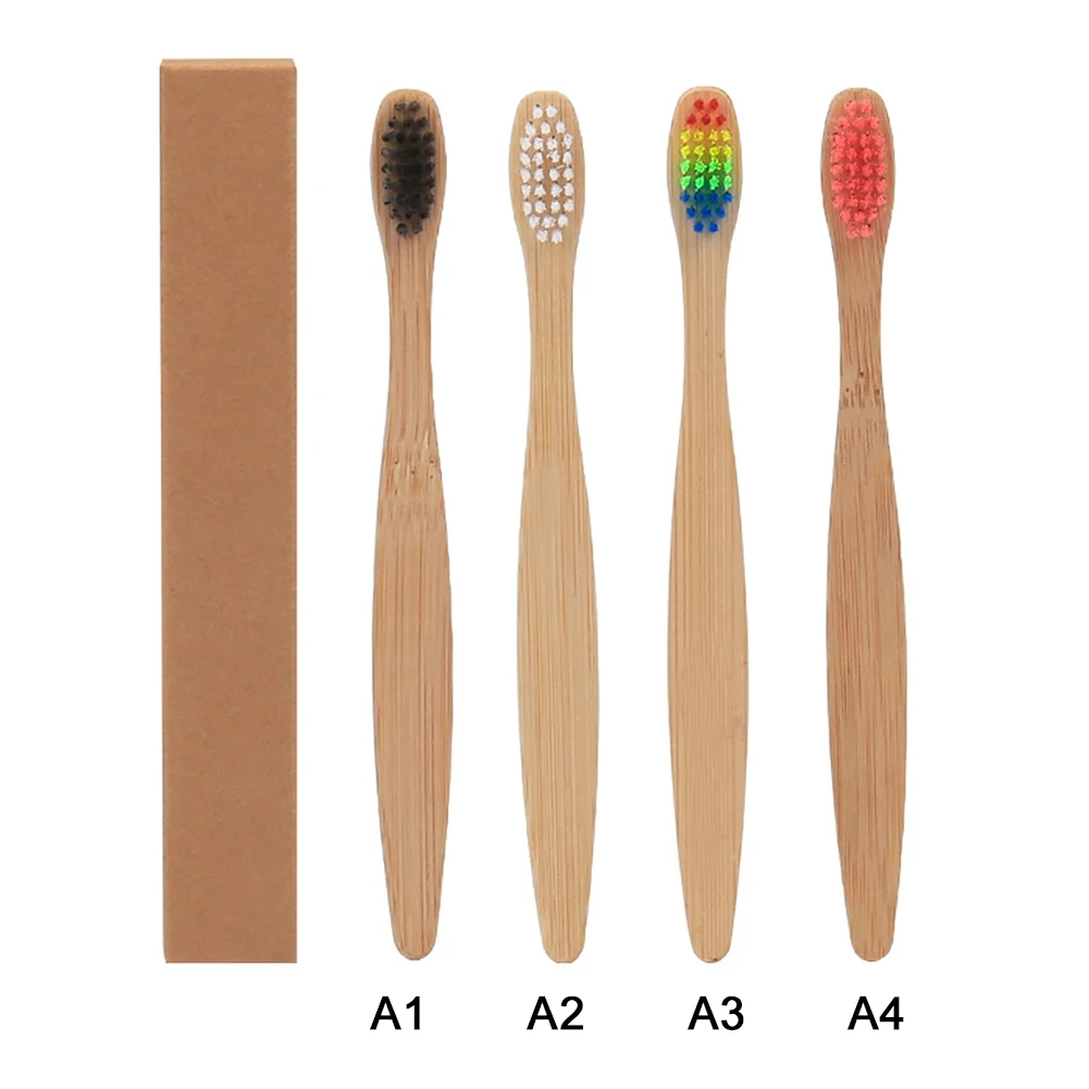 5 шт. Детский натуральные Экологичные мягкие щетинки зубной щетки Радуга