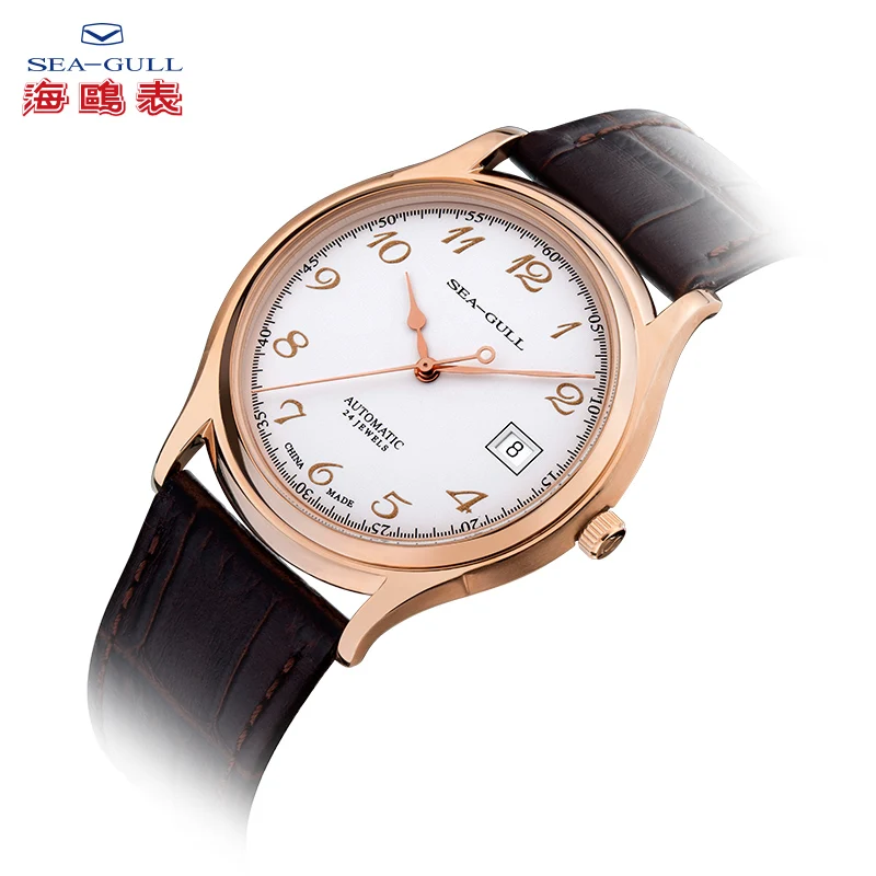 Ультратонкий чехол 9 мм из розового золота с арабскими цифрами ST1812 Мужские