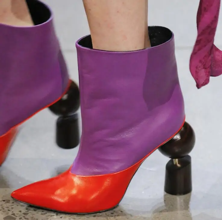 

2018 Large Size Women Boots Fashion Pointed Toe High Heels Women's Shoes Sexy Autumn Winter Ankle Boots female