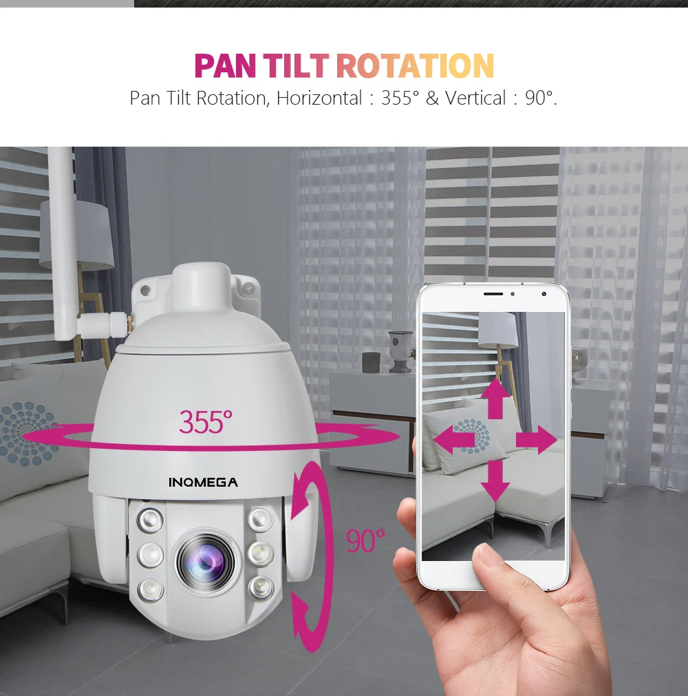 INQMEGA мини 2 5 дюймов PTZ купольная IP камера WiFi 2MP 1080P Беспроводная CCTV наружная