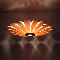 pendant lights sunflower oakcherry bark wooden led pendant lamp modern decoration luxury lighting fixture for living room stair