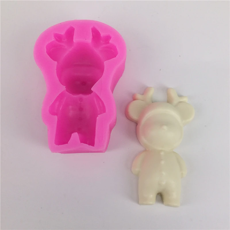 3D силиконовая форма маленькая в форме оленя серия Рождественское украшение