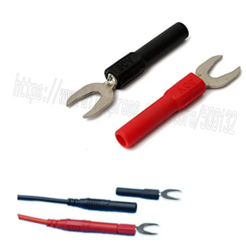 Изоляционные 7 2 мм Лопата разъемы Y вилка клеммы для 4 банановые вилки 30VAC / 60VDC 36A