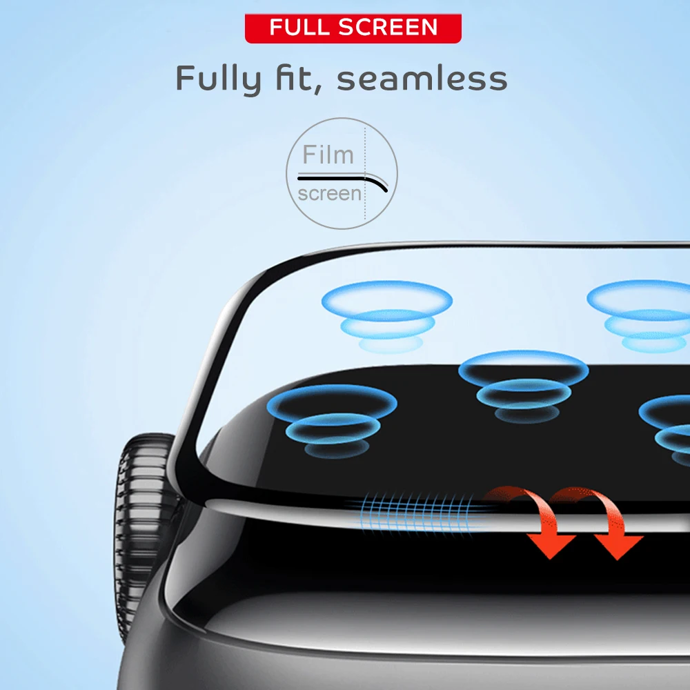 3D пленка с изогнутой поверхностью для Apple Watch 40 мм 44 38 42 закаленное покрытие iwatch 4 3 2