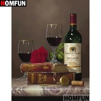 homfun full squareround drill 5d diy diamond painting wine scenery embroidery cross stitch 3d home decor gift a17571