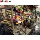 Алмазная живопись, пейзаж, вышивка крестиком, алмазная вышивка, цветок, город, квадратные стразы, украшение для дома XY1